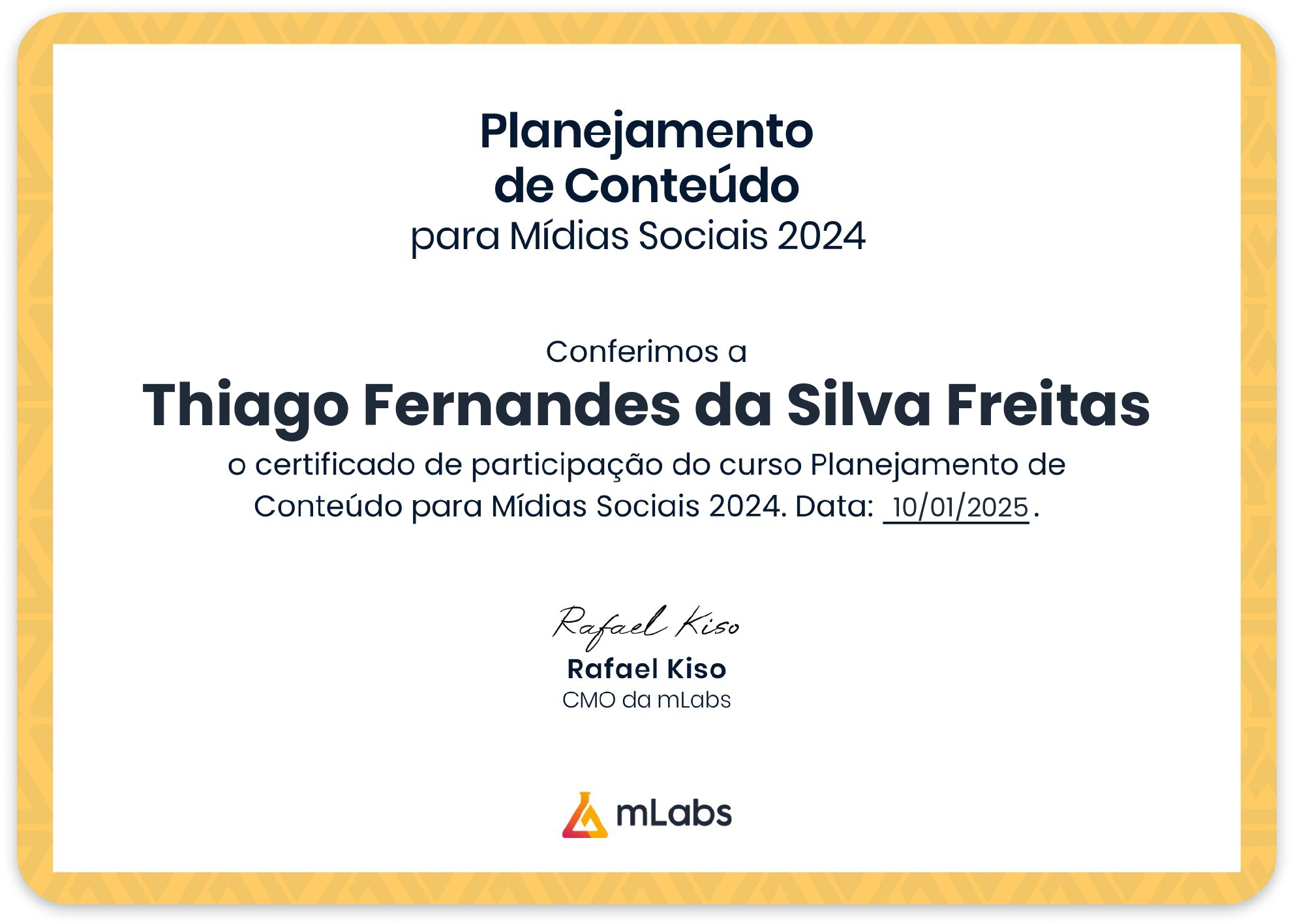 Certificado Planejamento 2025
