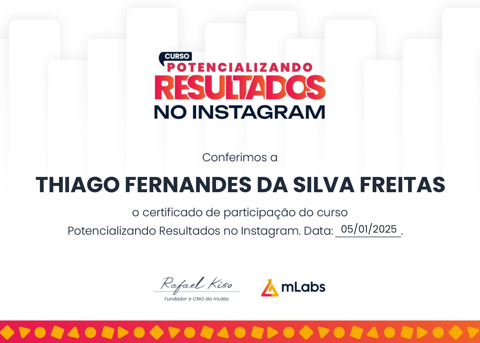 Certificado Instagram 2024