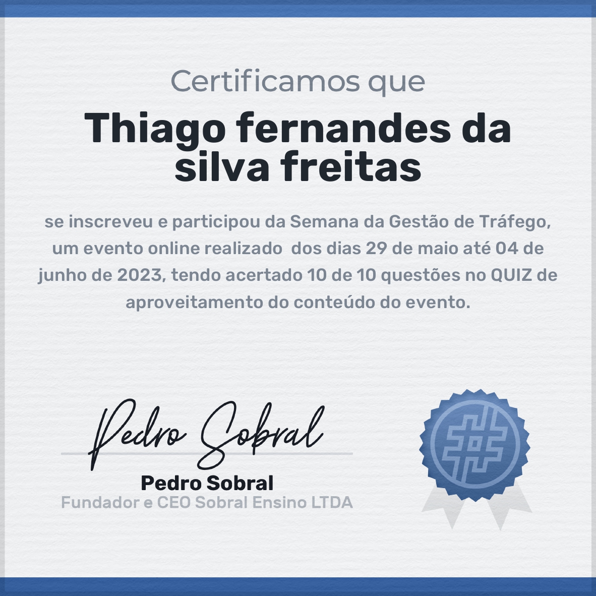 Certificado Participação