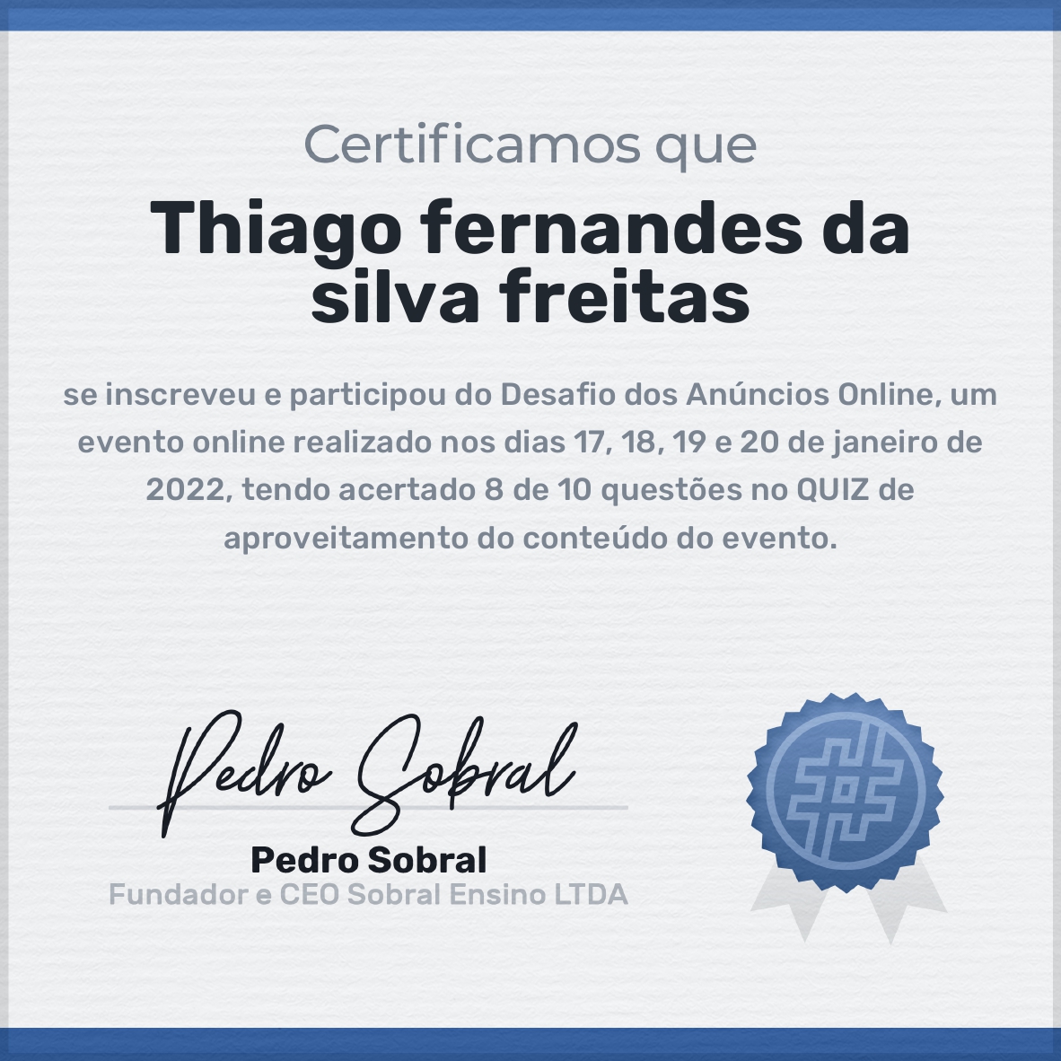 Certificado Participação